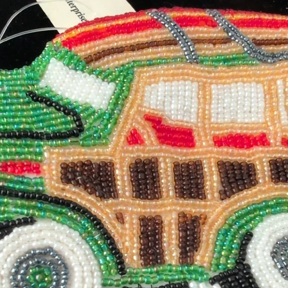 C. Marie Green Beaded Mini Bag — Vintage Car Motif - Picture 4 of 5